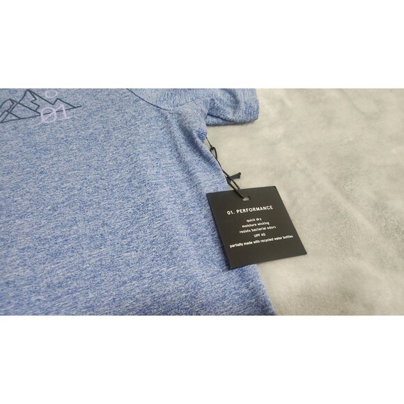 01 Algo Men's Size Large Blue Circular Mountain Performance Graphic T Shirt NWT - Picture 6 of 10